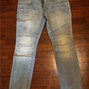 Men's Light Blue Express Jeans (Super Skinny Fit)